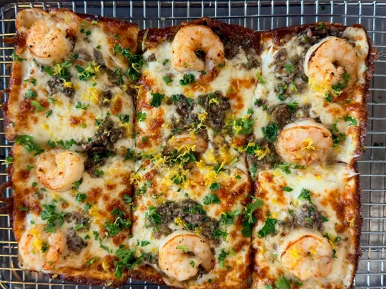 Shrimp Scampi Pizza