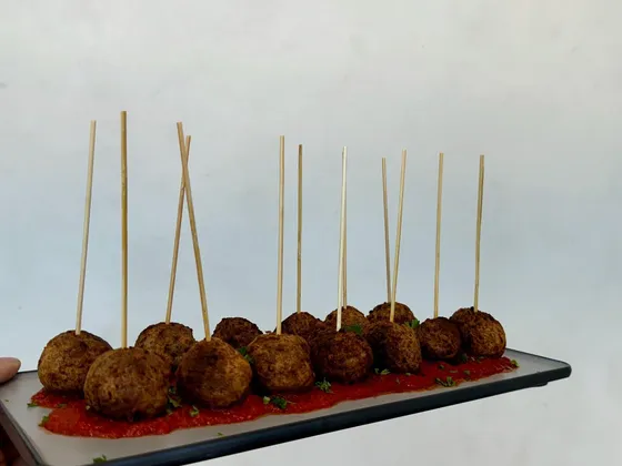 Meatball & Sauce Skewers