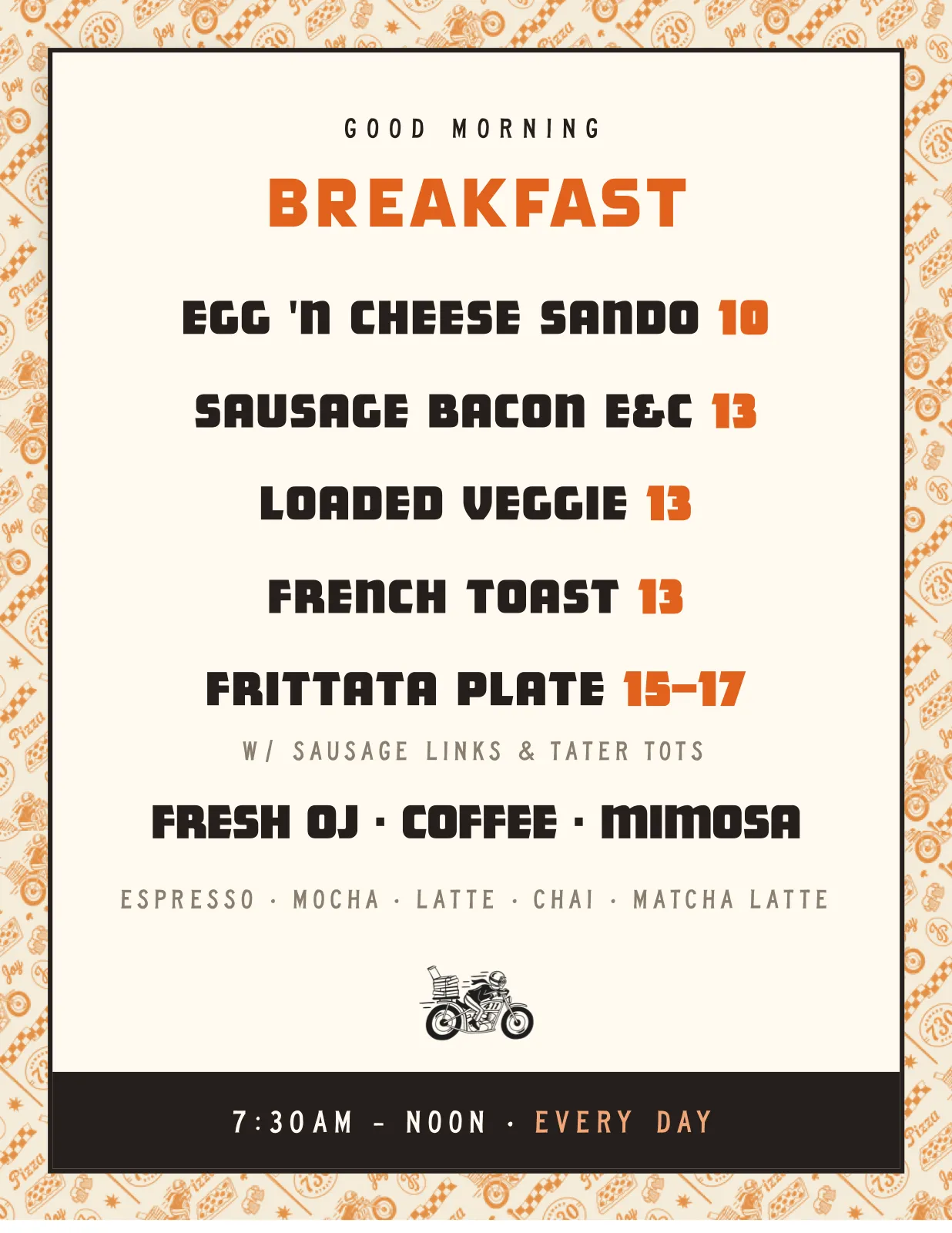POS menu board — full color