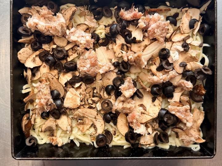#8 Sausage & Shrooms — pre-bake
